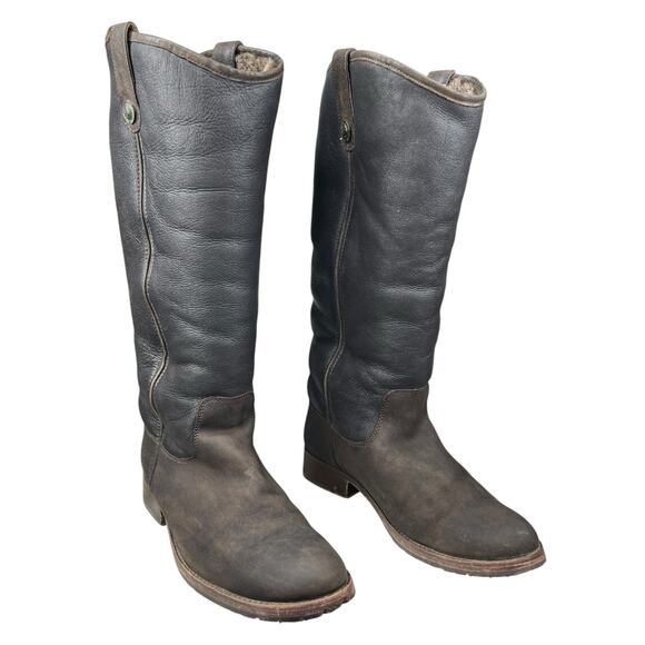 Frye Women’s Melissa Button Shearling Lined Lug Sole Riding Boot Size US 9.5 - Picture 5 of 14